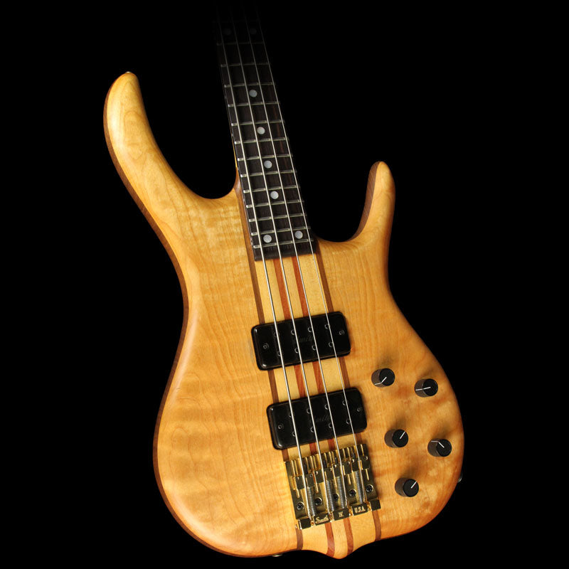 Used Ken Smith BSR-4 Flame Maple Top Electric Bass Guitar Natural — 1