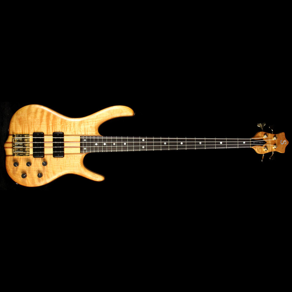 Used Ken Smith BSR-4 Flame Maple Top Electric Bass Guitar Natural — 2