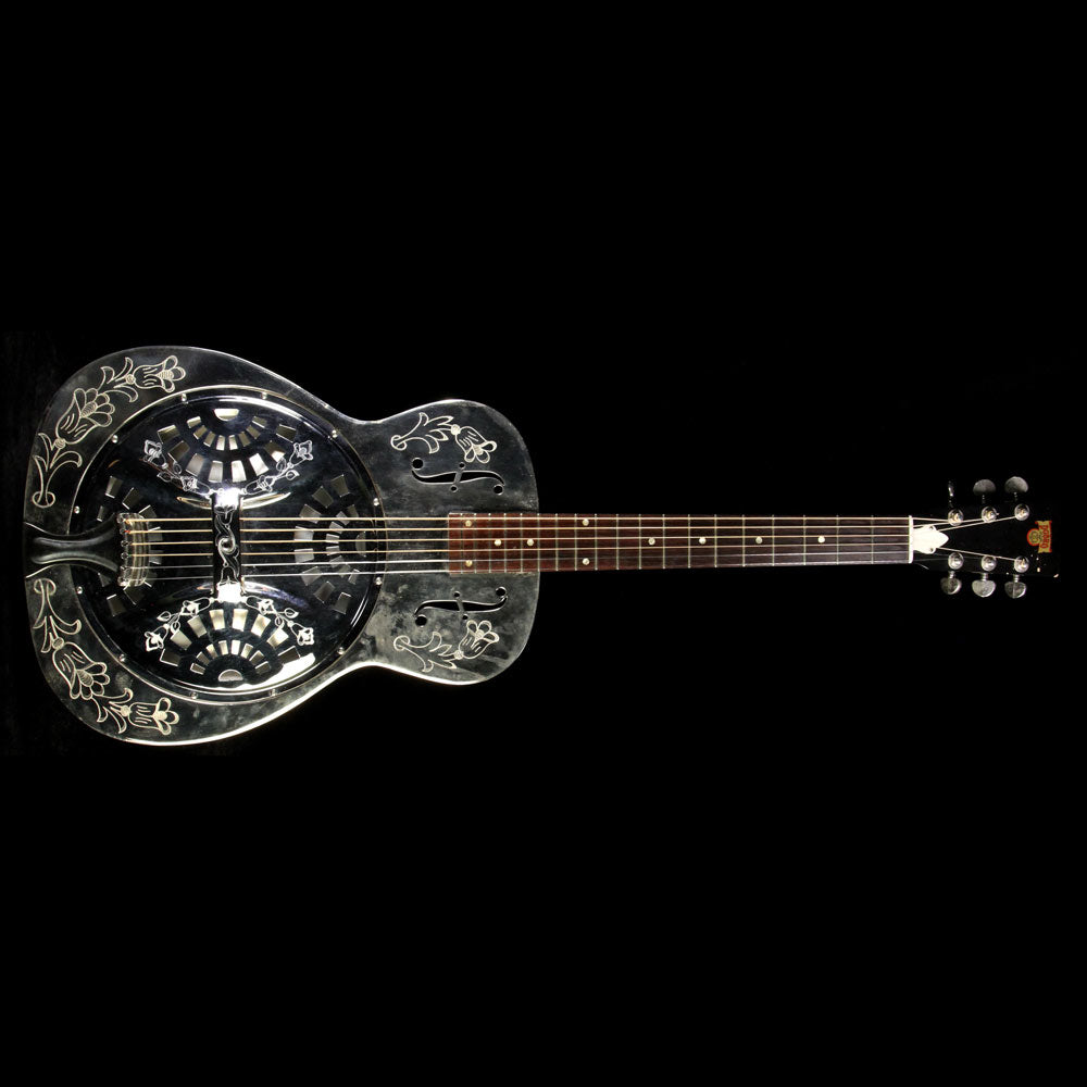 Used 1970s Dobro Resonator Guitar Chrome and Sunburst Neck — 2
