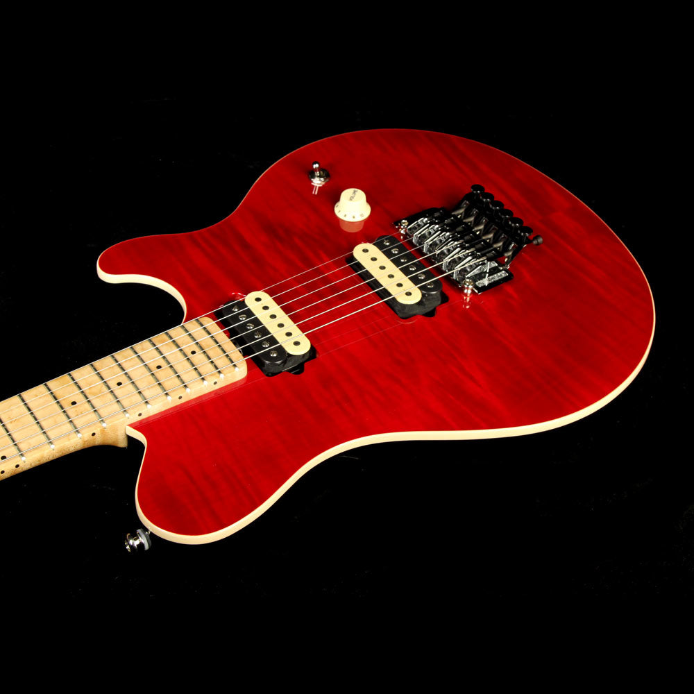 Used Ernie Ball Music Man Axis with Floyd Rose Electric Guitar Transparent Red — 5
