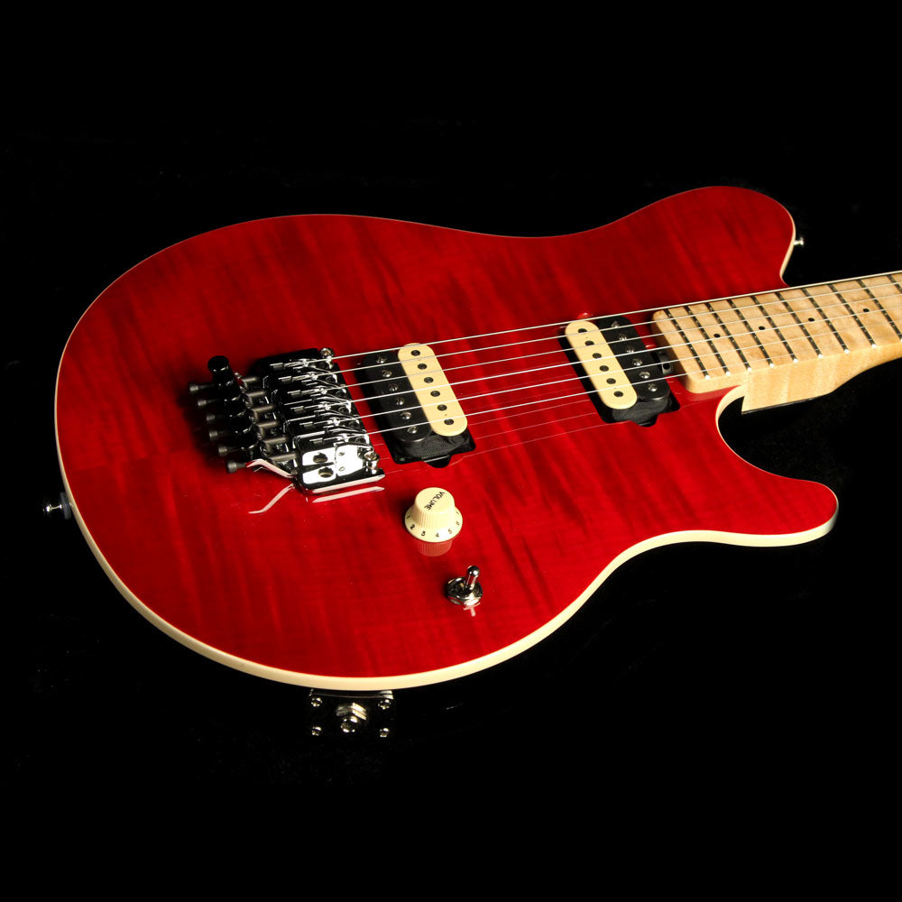 Used Ernie Ball Music Man Axis with Floyd Rose Electric Guitar Transparent Red — 6