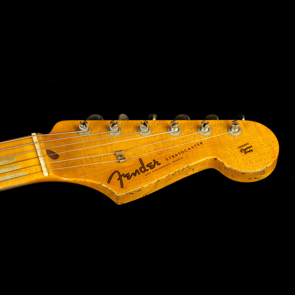 Used 2015 Fender Custom Shop 1957 Stratocaster Heavy Relic Electric Guitar Surf Green over Sunburst — 4
