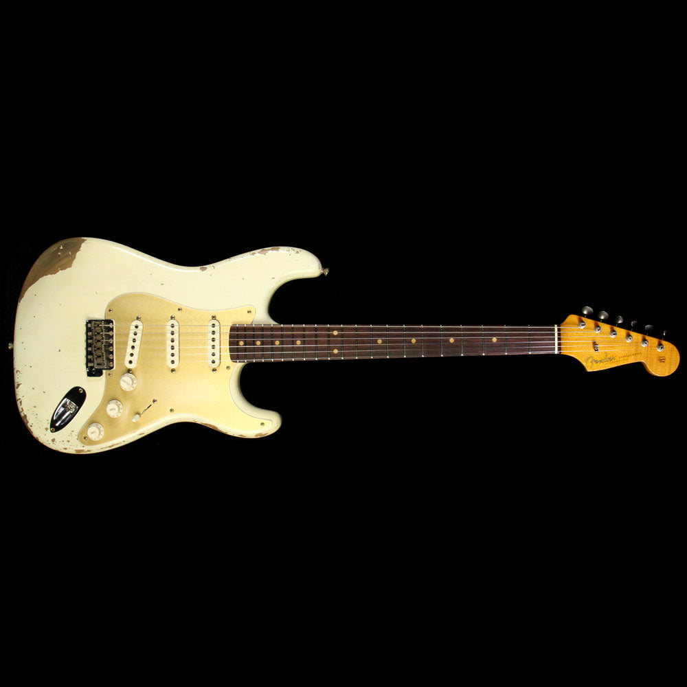 Used Fender Custom Shop 1959 Stratocaster Heavy Relic Electric Guitar Aged Olympic White — 2