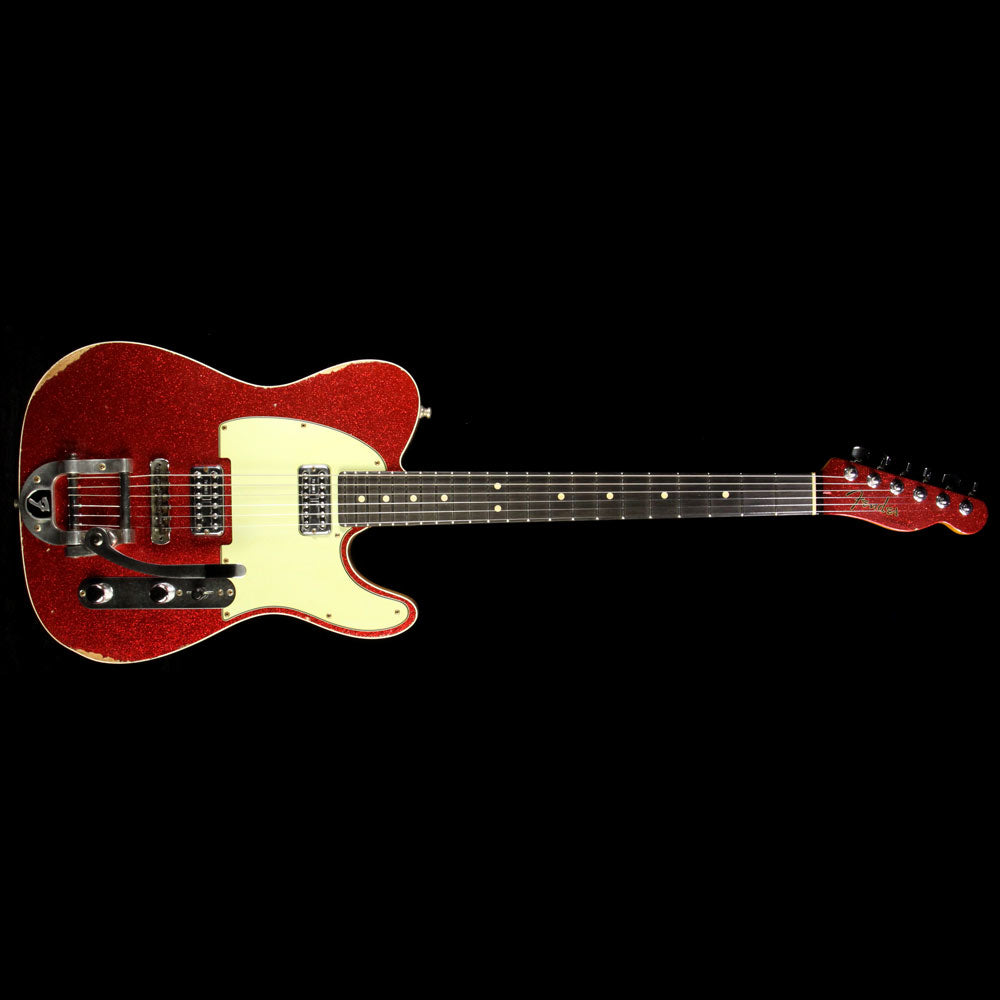 Fender Custom Shop TV Jones Telecaster Relic Red Sparkle Top and Tinted Okume Body — 2