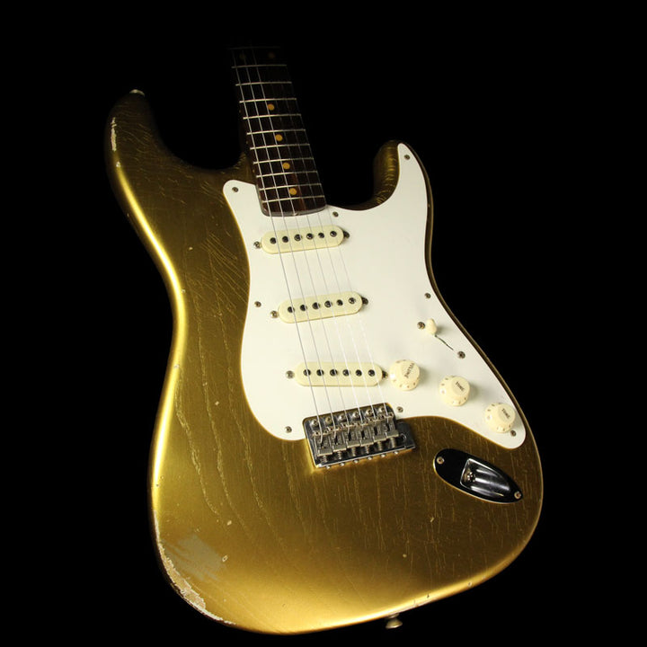 Fender Custom 2017 NAMM Limited Dual Mag Stratocaster Relic Electric Guitar Aged HLE Gold