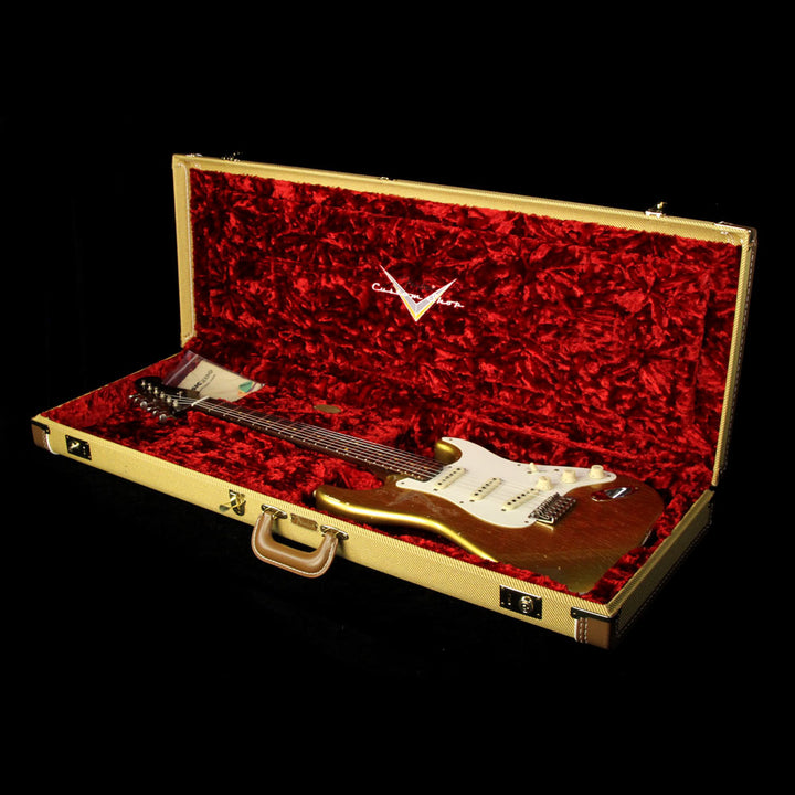 Fender Custom 2017 NAMM Limited Dual Mag Stratocaster Relic Electric Guitar Aged HLE Gold