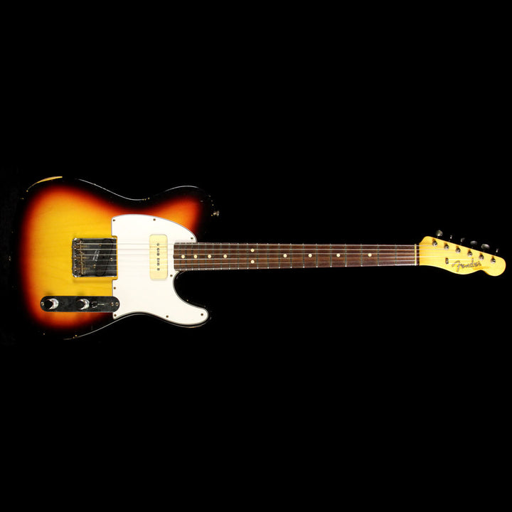 Fender Custom Shop 1963 Custom Telecaster P-90 Relic Electric Guitar Faded 3-Tone Sunburst