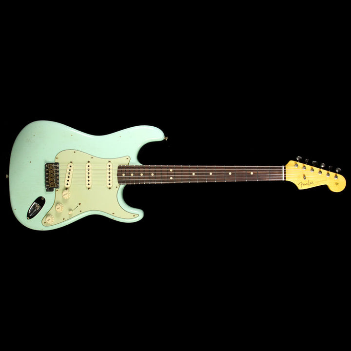 Fender Custom Shop 1963 Stratocaster Journeyman Relic Electric Guitar Faded Sonic Surf Green