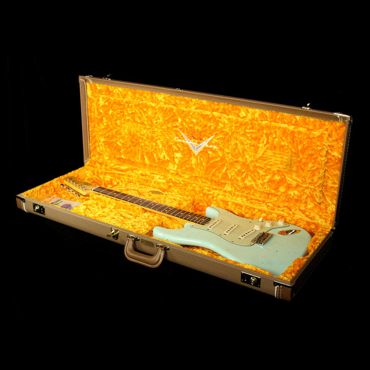 Fender Custom Shop 1963 Stratocaster Journeyman Relic Electric Guitar Faded Sonic Surf Green