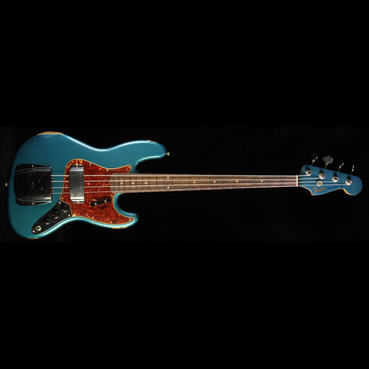 Fender Custom Shop '62 Jazz Bass Relic Electric Bass Faded Turquoise Metallic