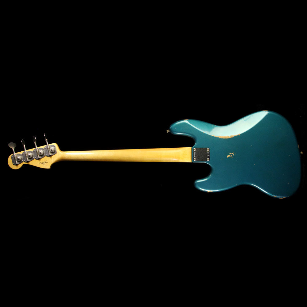 Fender Custom Shop '62 Jazz Bass Relic Electric Bass Faded Turquoise Metallic — 3