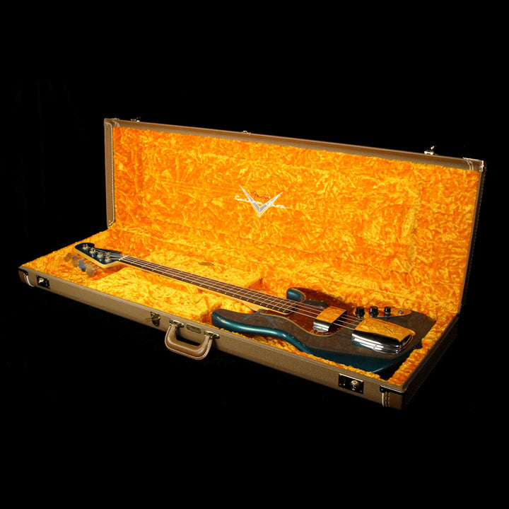 Fender Custom Shop '62 Jazz Bass Relic Electric Bass Faded Turquoise Metallic