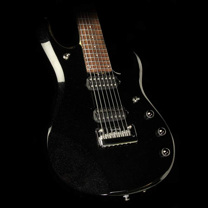 Used Ernie Ball Music Man JP7 Petrucci 7-String Electric Guitar One-Off Black Sparkle — 1