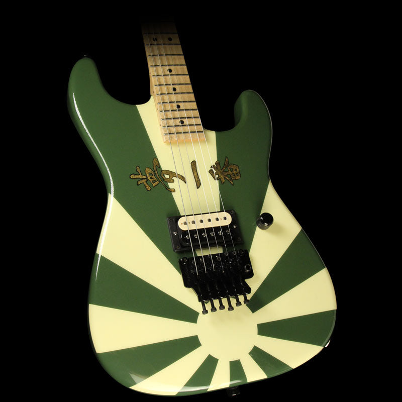 Used 2010 Charvel Custom Shop San Dimas Electric Guitar Rising Sun Green with Gold Leaf Letters — 1