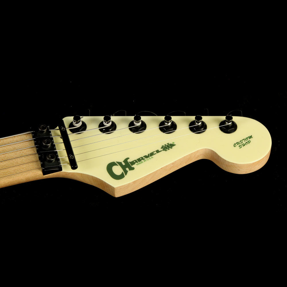 Used 2010 Charvel Custom Shop San Dimas Electric Guitar Rising Sun Green with Gold Leaf Letters — 4