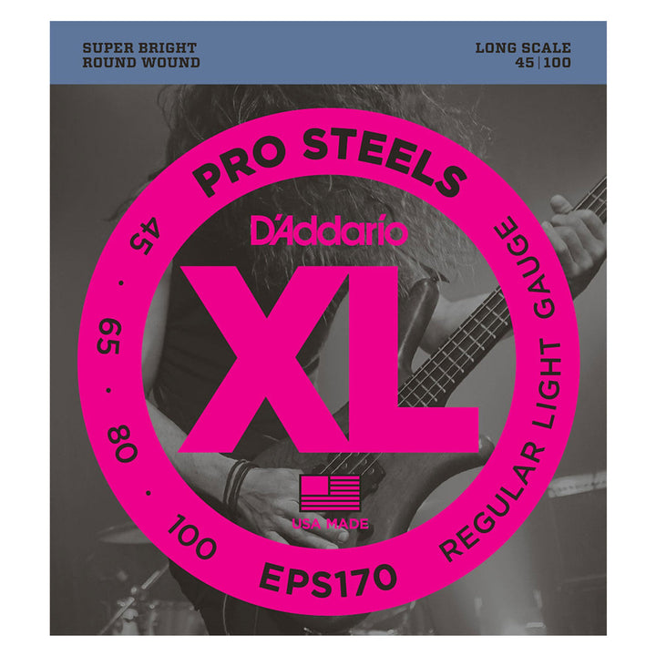 D'Addario ProSteels Electric Bass Strings (45-100)