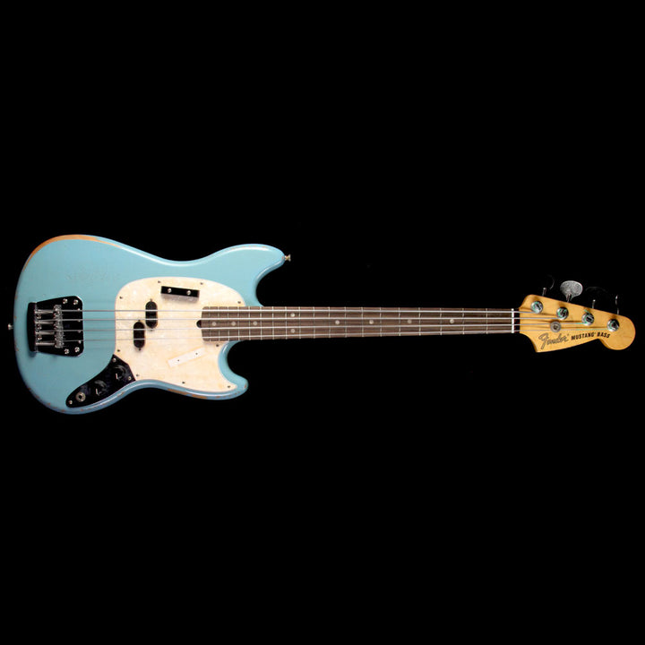 Fender Justin Meldal-Johnsen Road Worn Mustang Electric Bass Daphne Blue