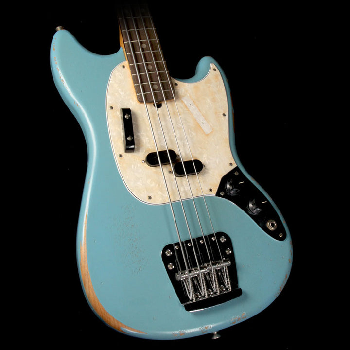 Fender Justin Meldal-Johnsen Road Worn Mustang Electric Bass Daphne Blue
