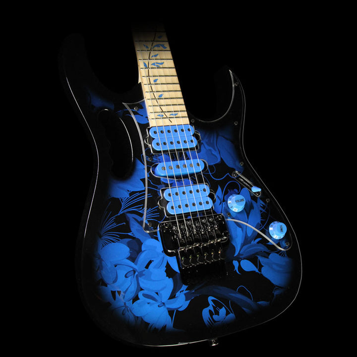 Used 2015 Ibanez Jem 77P Electric Guitar Blue Floral Pattern