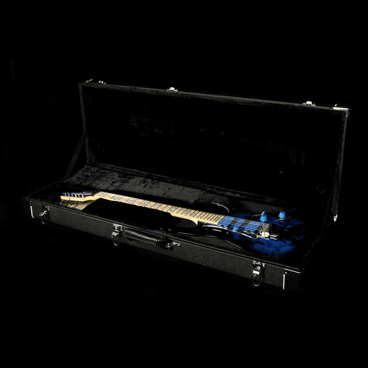 Used 2015 Ibanez Jem 77P Electric Guitar Blue Floral Pattern