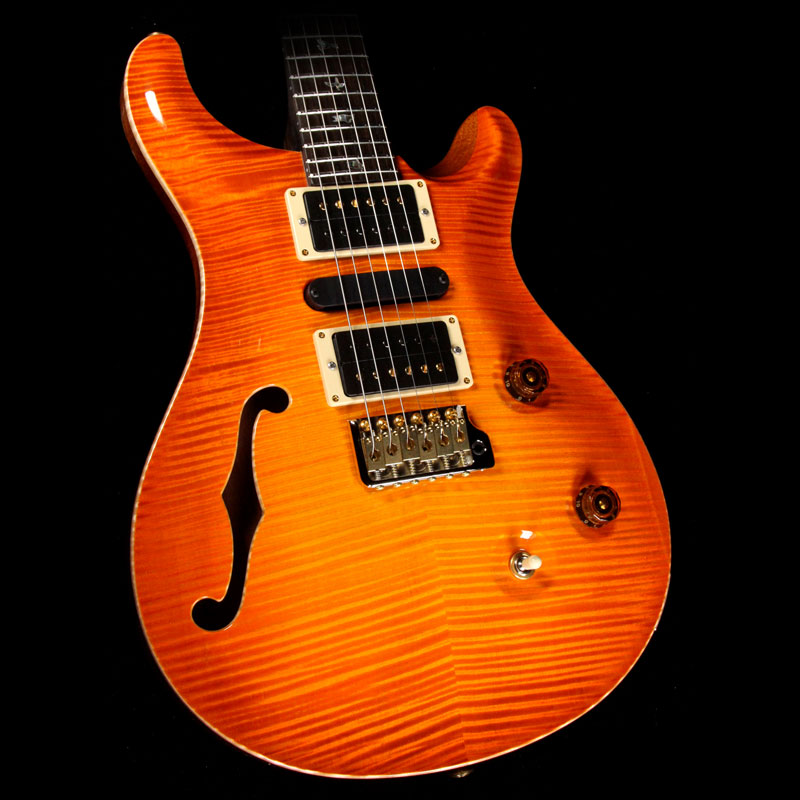 PRS Private Stock Custom 24 Semi-Hollow Brazilian Rosewood Neck Orange Glow — 1