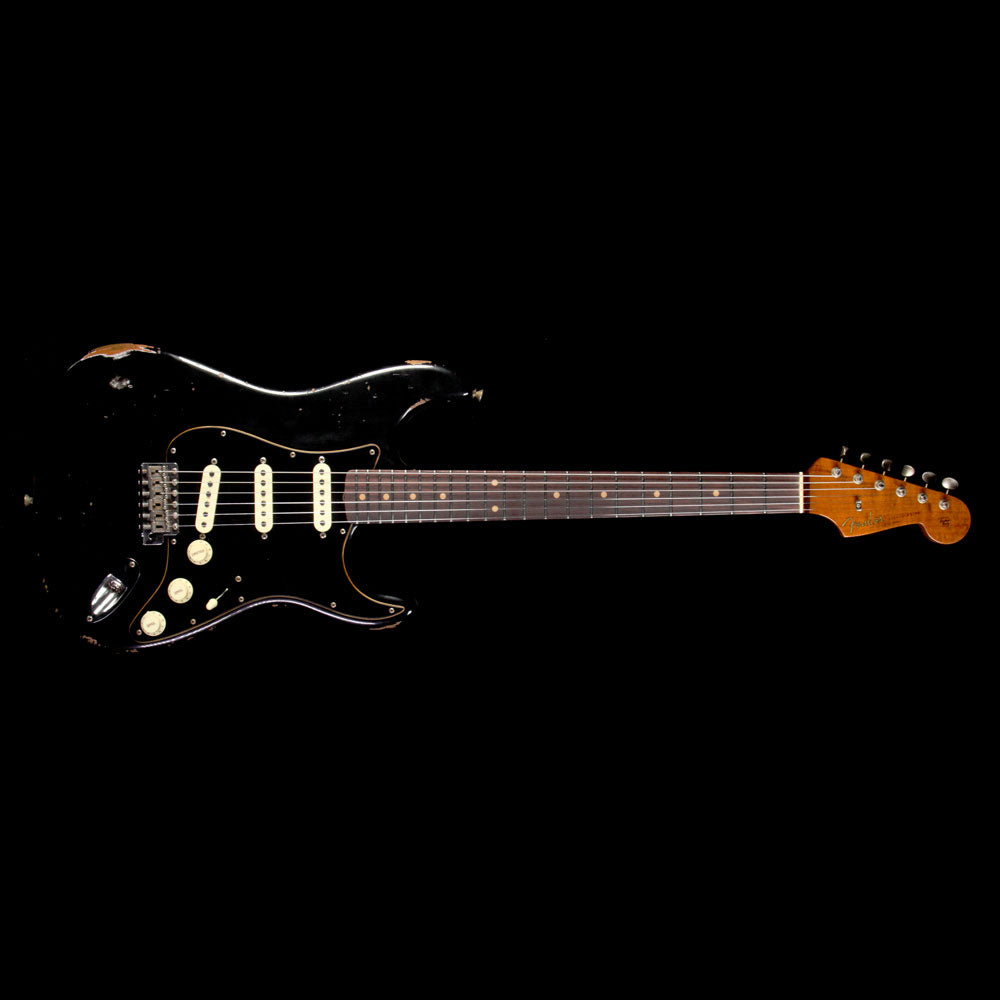 Fender Custom Shop Limited Edition Dual Mag Roasted Stratocaster Relic Electric Guitar Black — 2