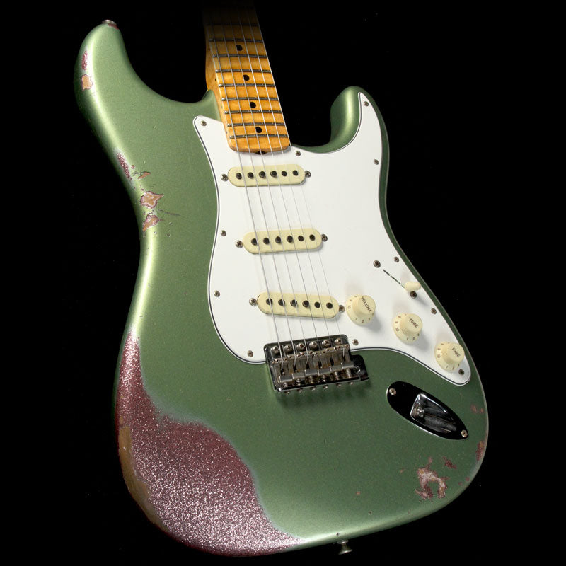 Fender Custom Shop LTD '64 Special Stratocaster Relic Electric Guitar Aged Sage Green Metallic Over Champagne Sparkle — 1