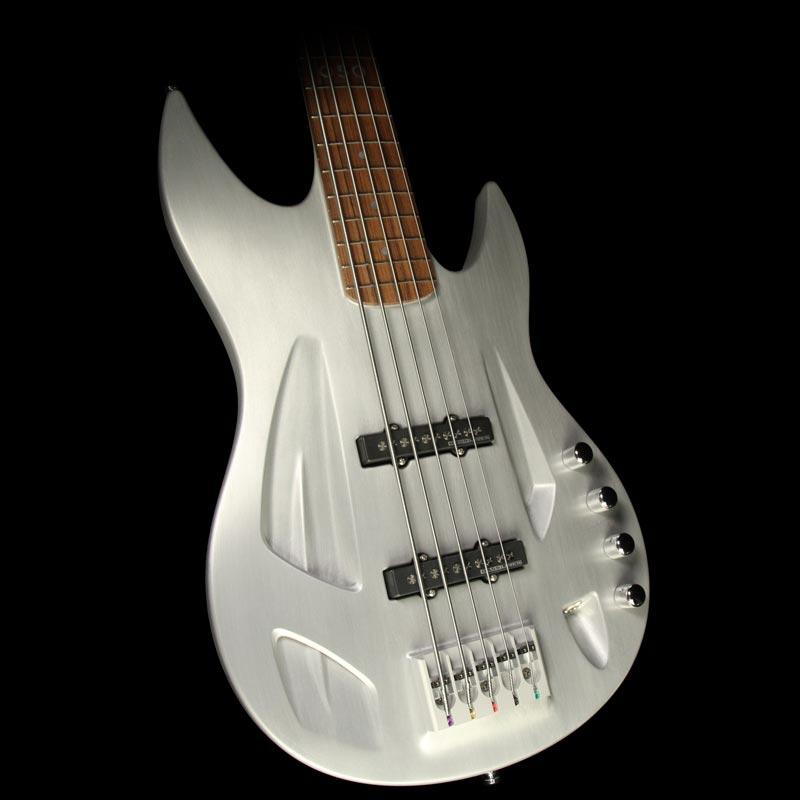 Used Aristides 050 5-String Electric Bass Guitar Ivory Pearl Matte — 1