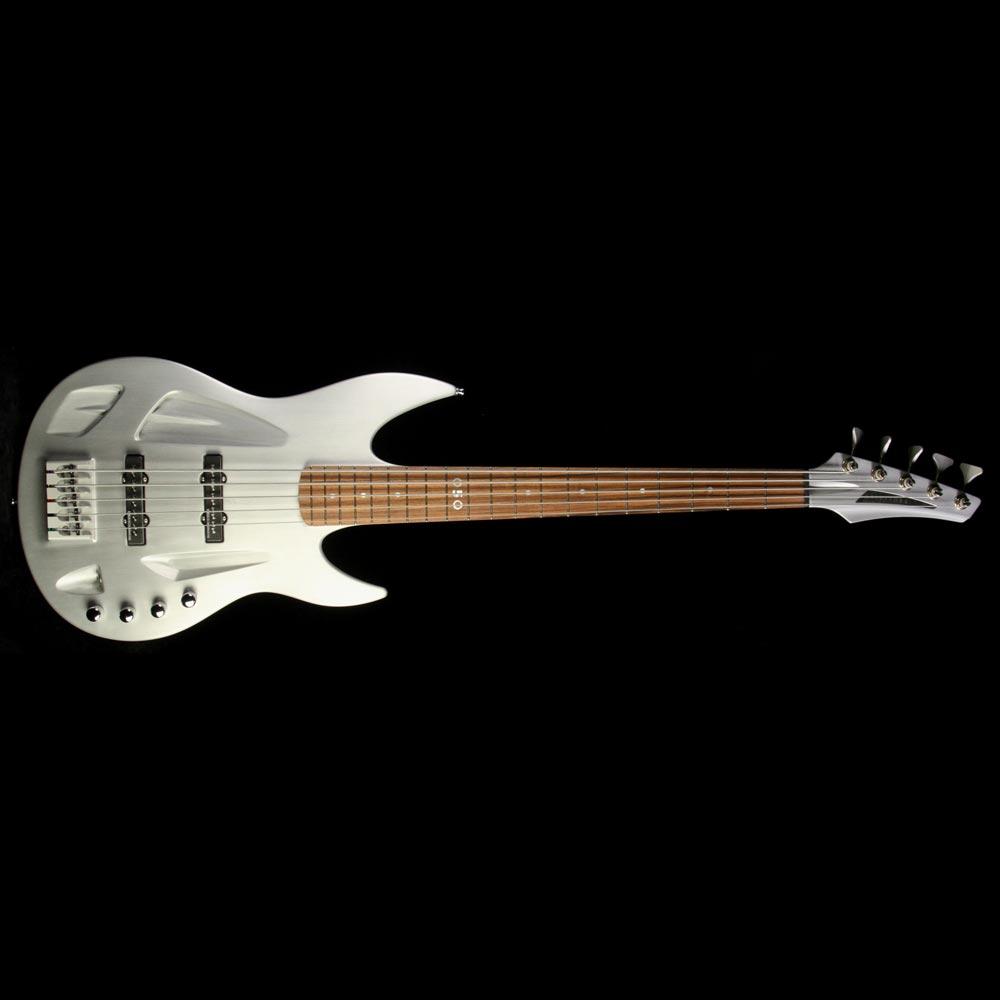 Used Aristides 050 5-String Electric Bass Guitar Ivory Pearl Matte — 2