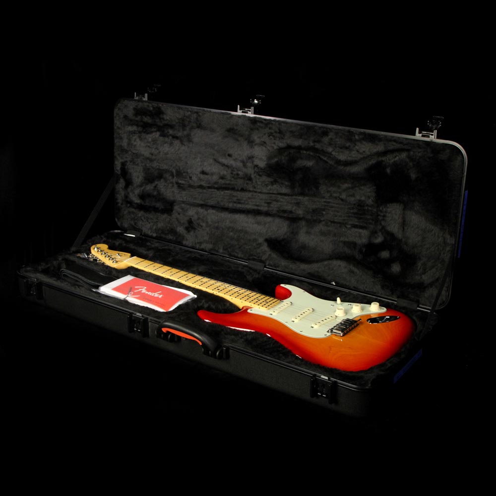 Used 2015 Fender American Deluxe Stratocaster Electric Guitar Cherry Burst — 5