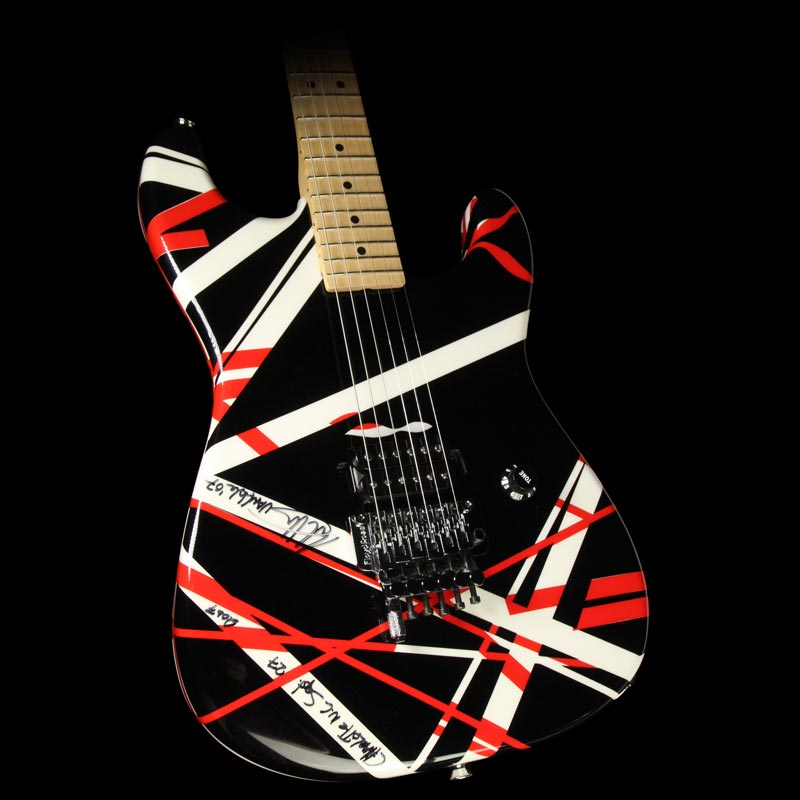 Used 2007 Charvel EVH Owned and Signed Art Series Electric Guitar Red, Black & White — 1