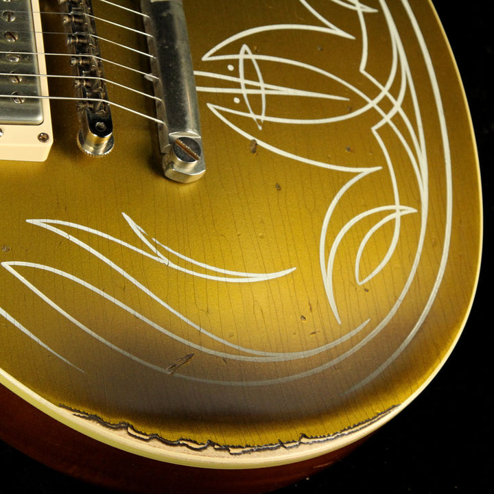 Used 2014 Gibson Custom Shop Billy Gibbons Les Paul Goldtop Aged Electric Guitar Goldtop with Pinstripes