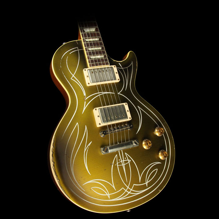 Used 2014 Gibson Custom Shop Billy Gibbons Les Paul Goldtop Aged Electric Guitar Goldtop with Pinstripes