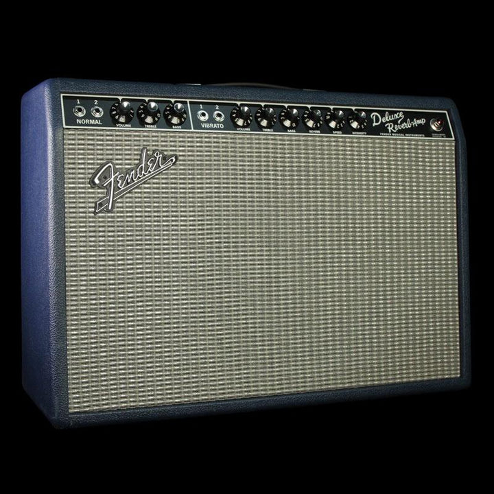 Used Fender Limited Edition Reissue '65 Deluxe Reverb Combo Guitar Amplifier Navy Blue