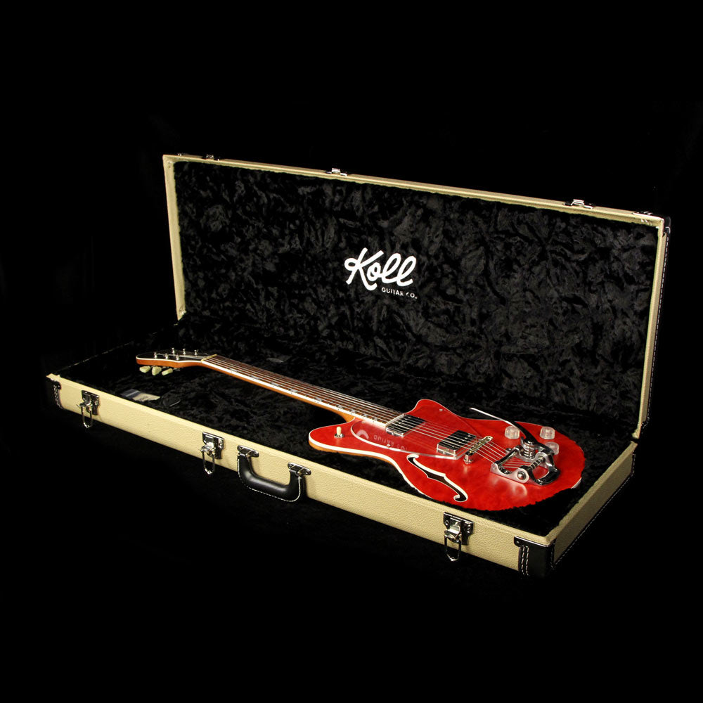 Used 2017 Koll Duo Glide Electric Guitar Transparent Red Quilt Top — 5
