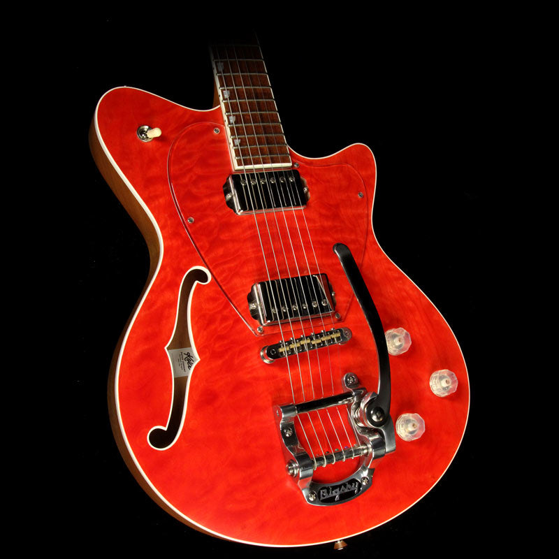 Used 2017 Koll Duo Glide Electric Guitar Transparent Red Quilt Top — 1