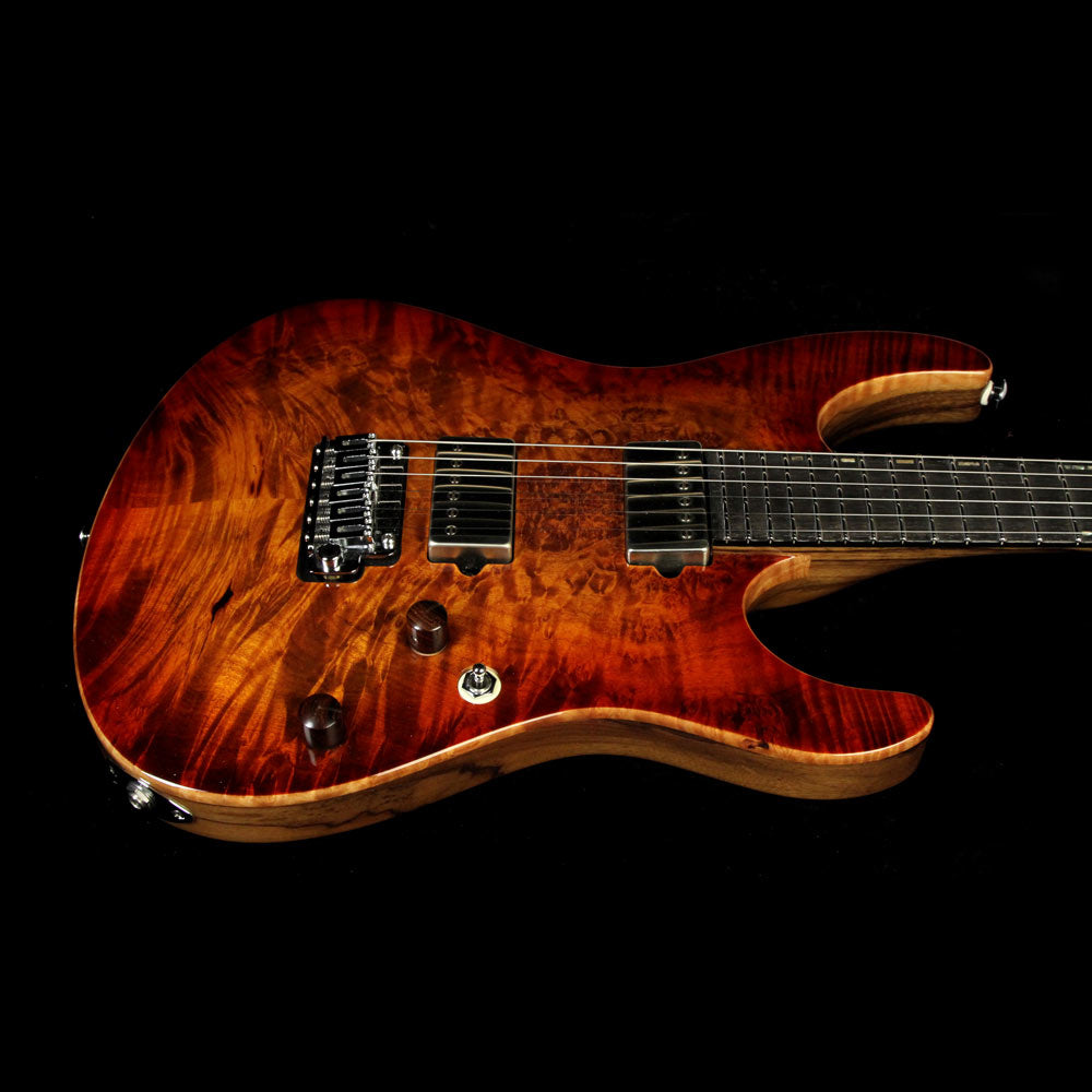 Used Suhr Modern Waterfall Burl Electric Guitar Copperhead Burst — 5