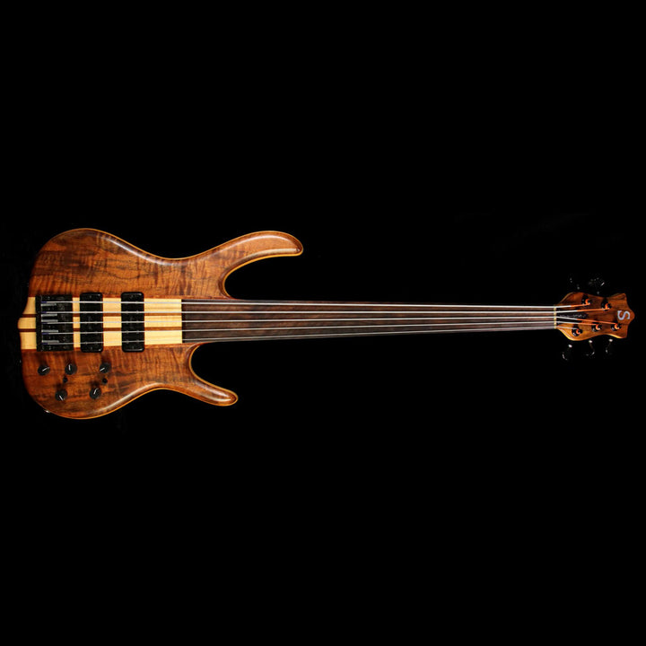 Used 2014 Ken Smith 5-String Fretless GN Electric Bass Guitar Figured Walnut