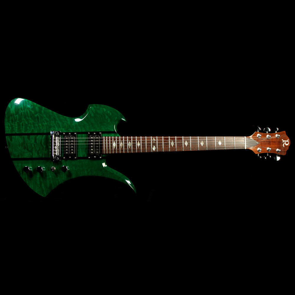 Used B.C. Rich USA Mockingbird Electric Guitar Transparent Green — 2