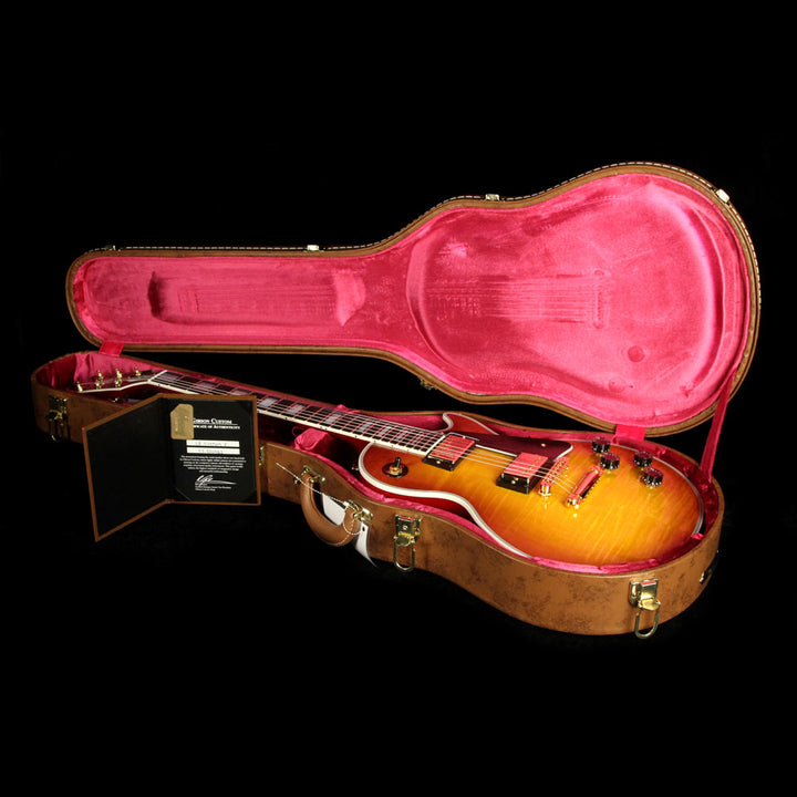 Used 2015 Gibson Custom Les Paul Custom Flame Top Electric Guitar Iced Tea