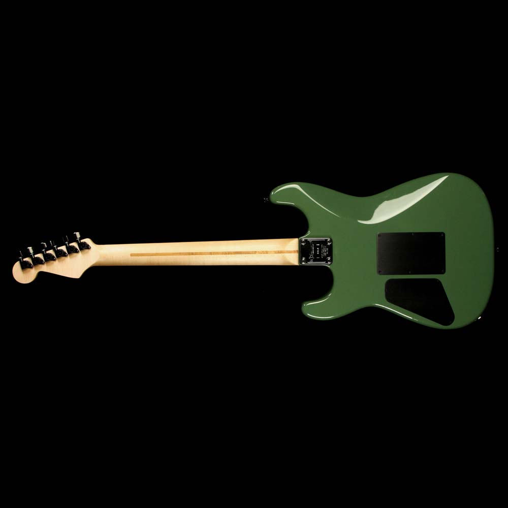 Used 2010 Charvel Custom Shop San Dimas Electric Guitar Rising Sun Green with Gold Leaf Letters — 3