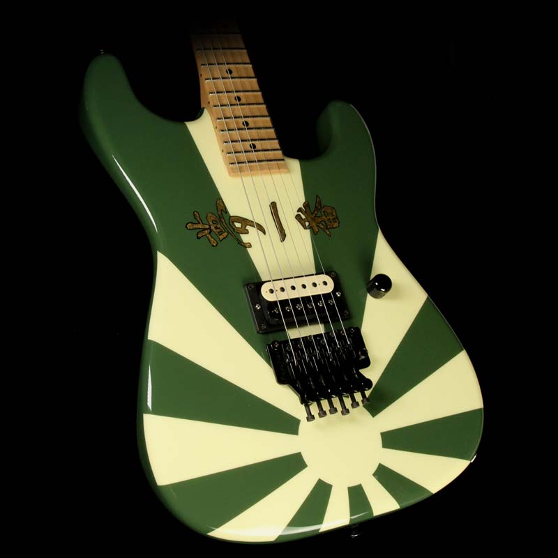 Used 2010 Charvel Custom Shop San Dimas Electric Guitar Rising Sun Green with Gold Leaf Letters — 1