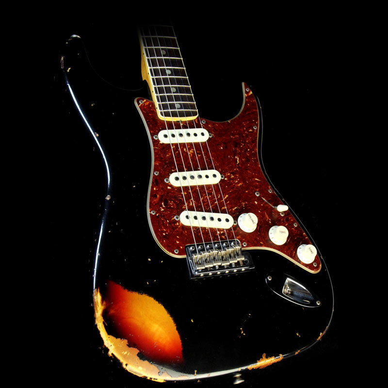 Fender Custom Shop 1967 Stratocaster Relic Aged Black over 3-Tone Sunburst — 1