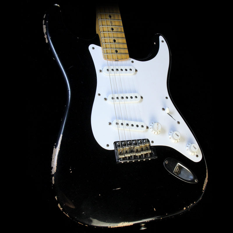 Fender Custom Shop Masterbuilt Todd Krause '56 Active Stratocaster Relic Electric Guitar Black — 1