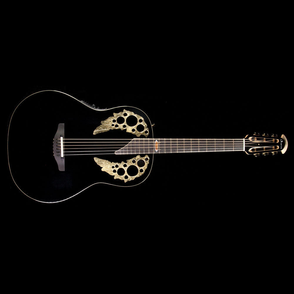 Ovation Custom Elite 50th Anniversary 1678AV50-5 Shallow Acoustic Electric Guitar Gloss Black — 2