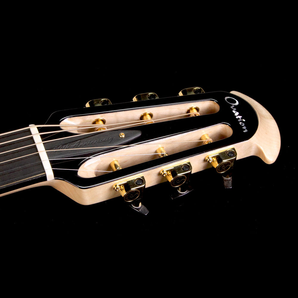 Ovation Custom Elite 50th Anniversary 1678AV50-5 Shallow Acoustic Electric Guitar Gloss Black — 4