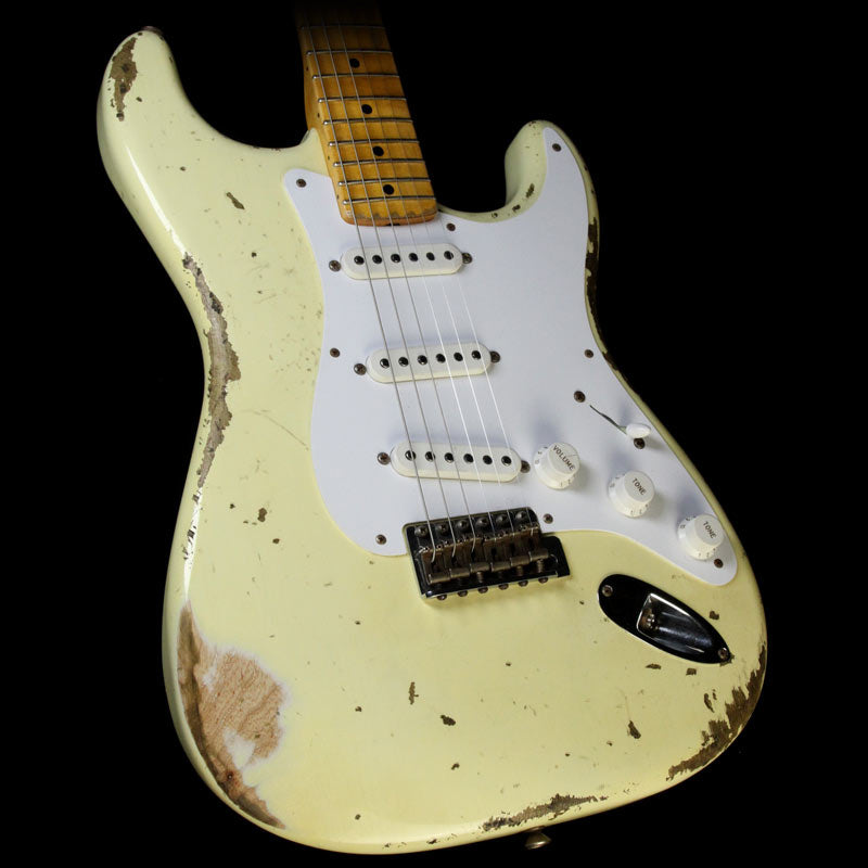 Used 2014 Fender Custom Shop 60th Anniversary 1954 Stratocaster Heavy Relic Electric Guitar Vintage White — 1