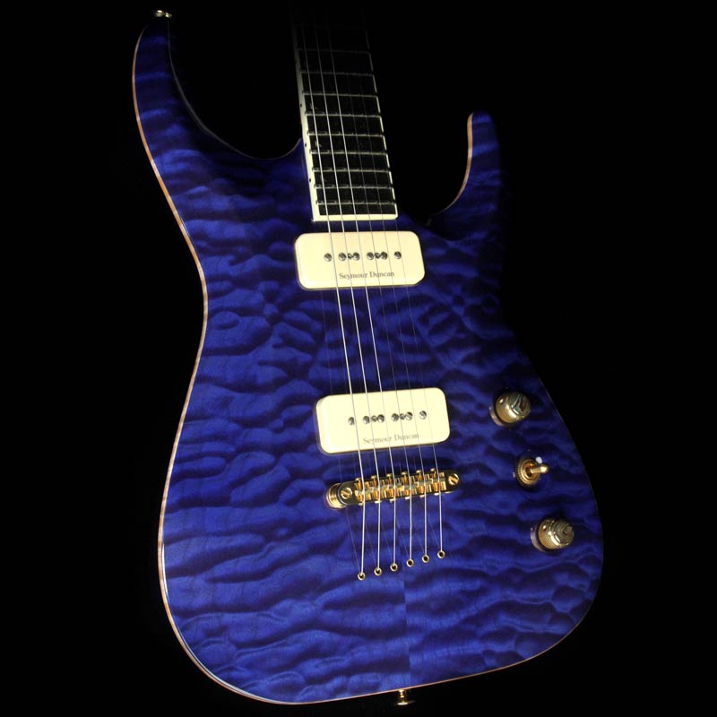 Used 2002 Jackson USA SLATQ 90 Electric Guitar Trans Blue — 1
