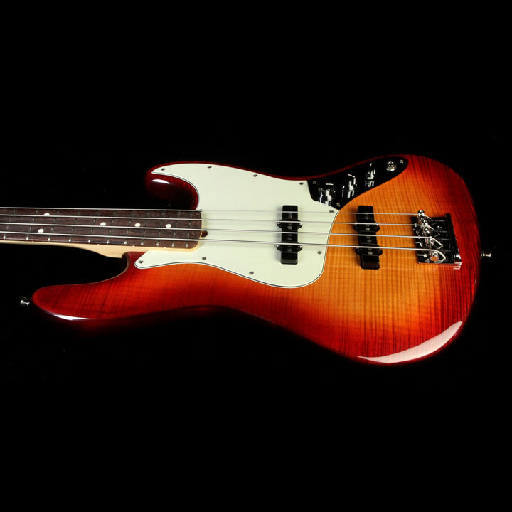 Fender American Pro Jazz Bass Limited Edition FMT Electric Bass Aged Cherry Burst