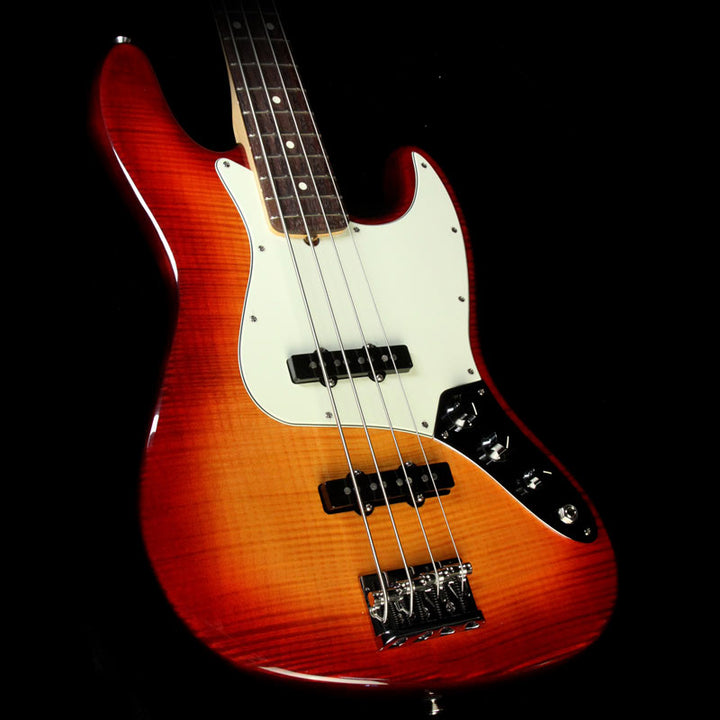 Fender American Pro Jazz Bass Limited Edition FMT Electric Bass Aged Cherry Burst